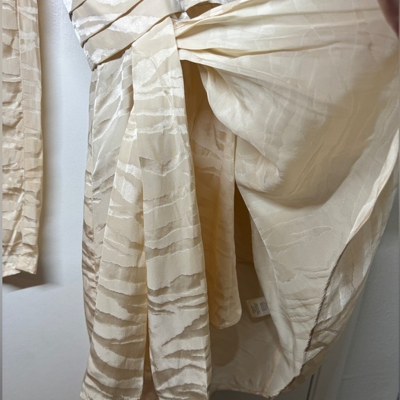 NWT Ronny Kobo Lillian Tapioca Zebra Silk Blend Puff Sleeve Mini Dress Size XS - Picture 10 of 17